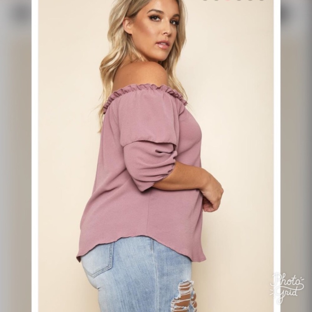 NEW PLUS [1X Left] Lavender Off-Shoulder top - Picture 4 of 8